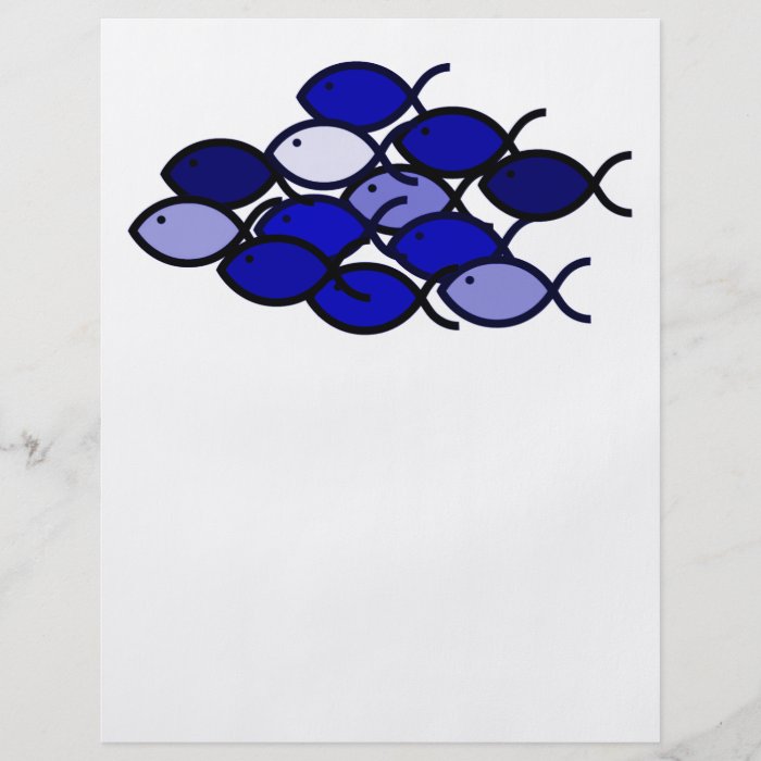 School of Christian Fish Symbols   Blue Flyer Design