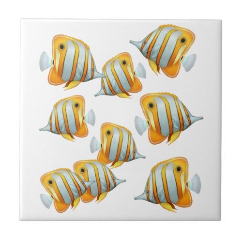School of Copperband Butterfly Fish Tile