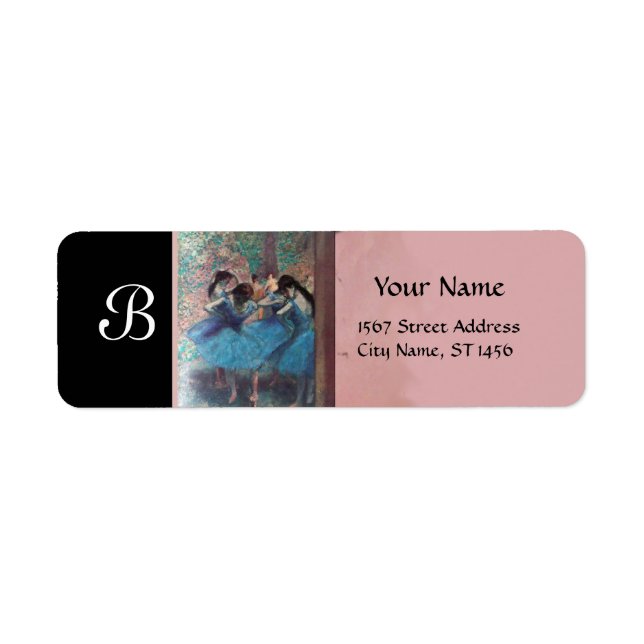 SCHOOL OF DANCE /BALLERINA BALLET DANCER MONOGRAM LABEL (Front)