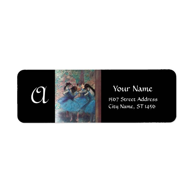 SCHOOL OF DANCE /BALLERINA BALLET DANCER MONOGRAM LABEL (Front)