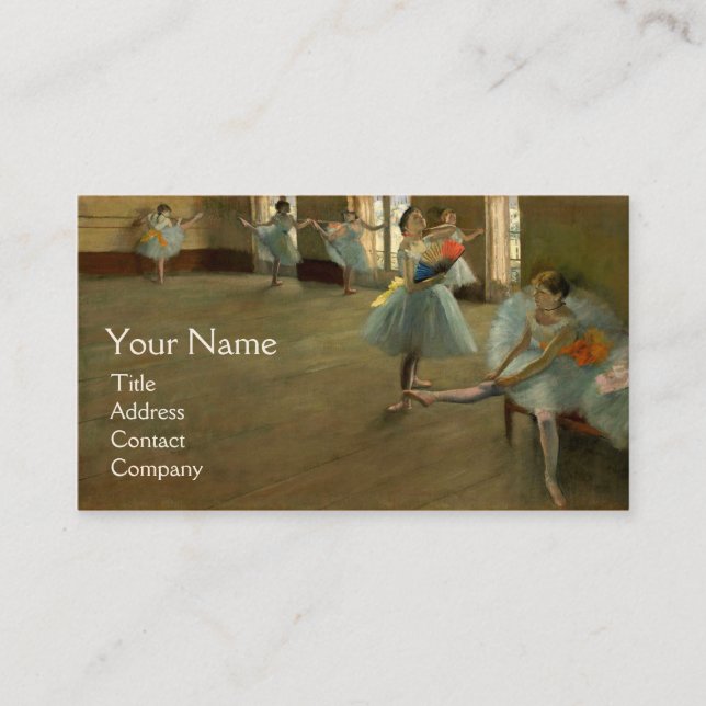 SCHOOL OF DANCE /BALLERINA BALLET DANCERS IN BLUE BUSINESS CARD (Front)