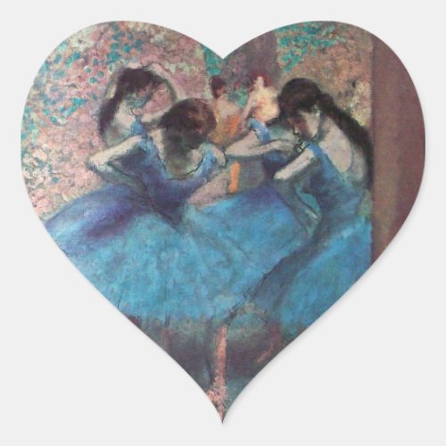 SCHOOL OF DANCE BALLERINA  BALLET DANCERS IN BLUE HEART STICKER