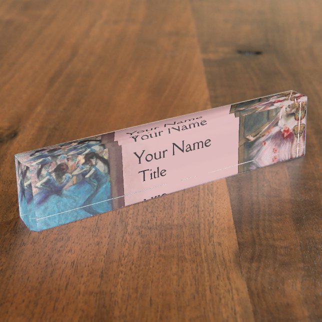 SCHOOL OF DANCE /BALLERINA  BALLET DANCERS IN BLUE NAME PLATE (Side)
