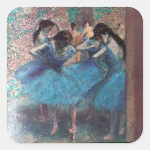 SCHOOL OF DANCE BALLERINA  BALLET DANCERS IN BLUE SQUARE STICKER