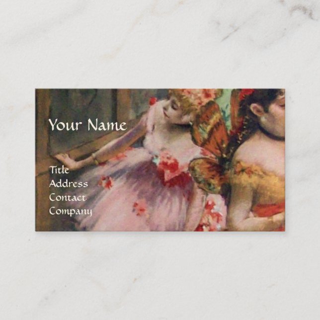 SCHOOL OF DANCE ,BALLERINA  BALLET DANCERS IN PINK BUSINESS CARD (Front)