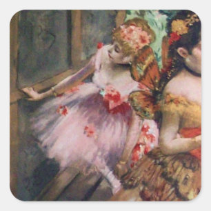 SCHOOL OF DANCE /BALLERINA BALLET DANCERS IN PINK SQUARE STICKER