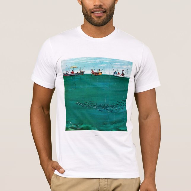 School of Fish Among Lines by Thornton Utz T-Shirt (Front)