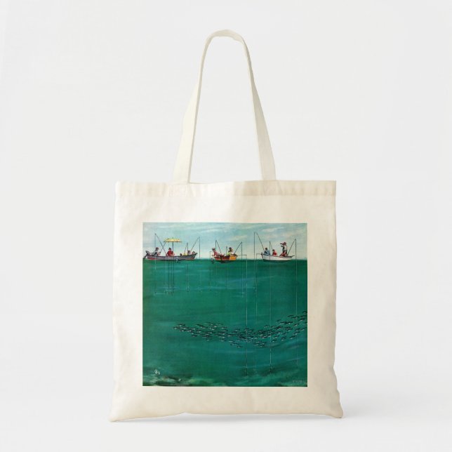 School of Fish Among Lines by Thornton Utz Tote Bag (Front)