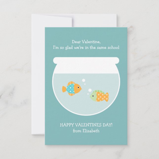 School of Fish Classroom Valentines Invitation (Front)