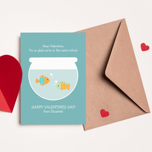 School of Fish Classroom Valentines Note Card
