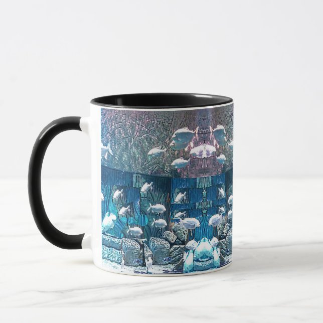 School of Fish in Ocean Rocks Mug for Dad (Left)
