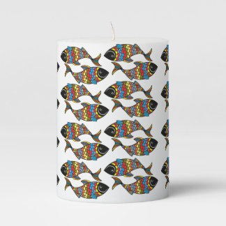 School of Fish Pillar Candle