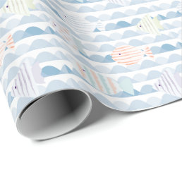 School of Fish Under the Sea White Birthday  Wrapping Paper