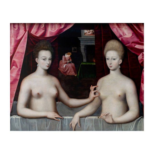 School of Fontainebleau - Gabrielle d'Estrees Acrylic Print (Front)