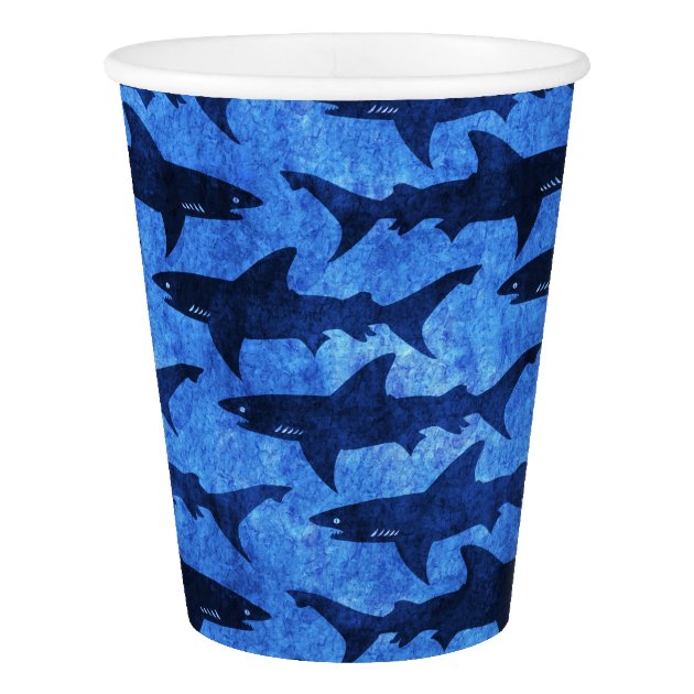 School Of Great White Sharks Beach Party Paper Cup