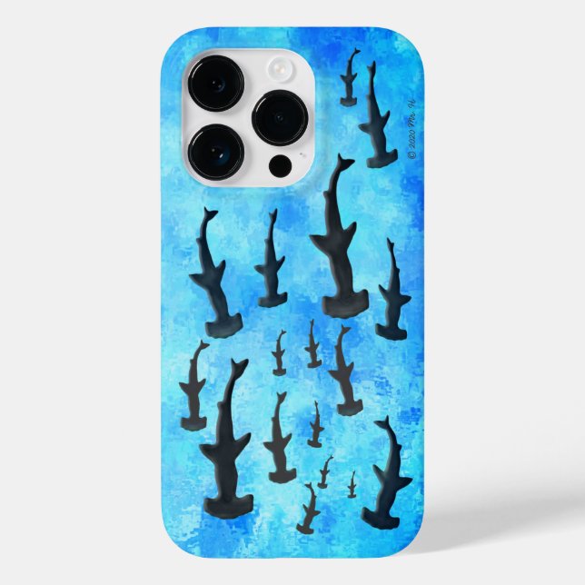 School of Hammerhead Sharks in Silhouette Case-Mate iPhone Case (Back)