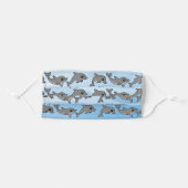 School of Jumping Bottlenose Dolphins Adult Cloth Face Mask (Front, Folded)