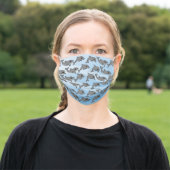 School of Jumping Bottlenose Dolphins Adult Cloth Face Mask (Outside)