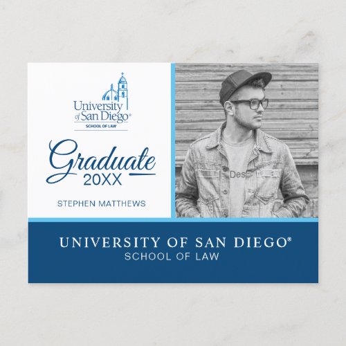 School of Law  Graduation Announcement Postcard