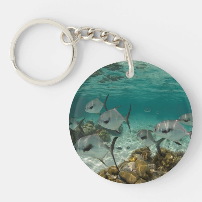 School of Permit Fish Keychain (Front)