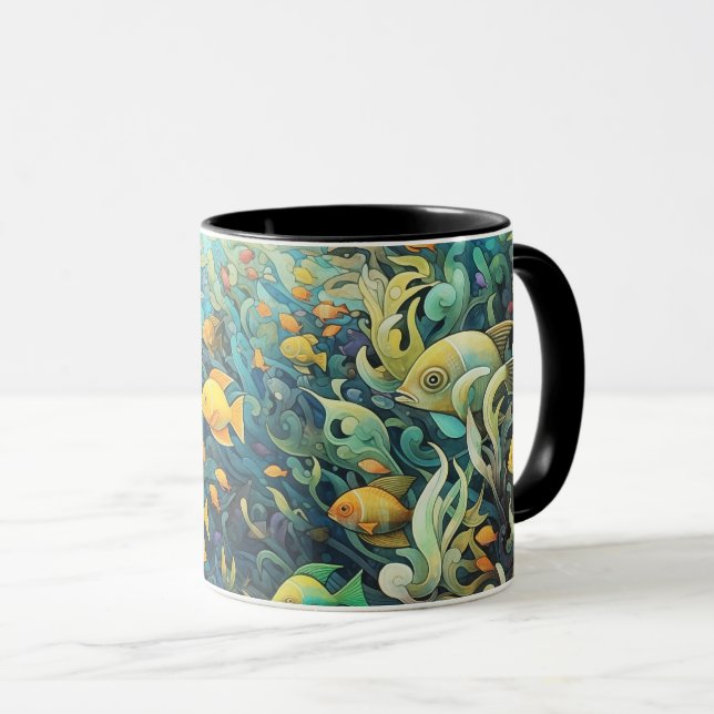School of reef fishes mug (Front Right)