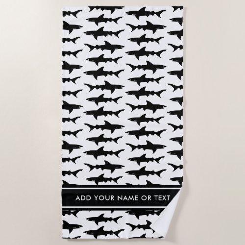 School of Sharks Add Your Own Text Beach Towel