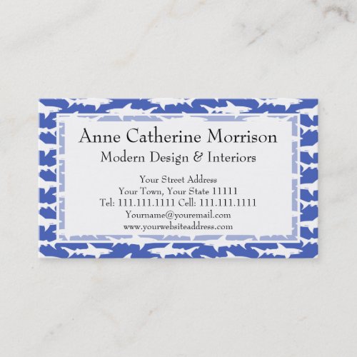 School of Sharks Funny Blue and White Business Card