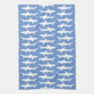 School of Sharks Galley / Beach House Blue Kitchen Towel