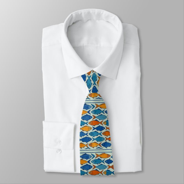 🐟 “School of Style”  Neck Tie (Tied)