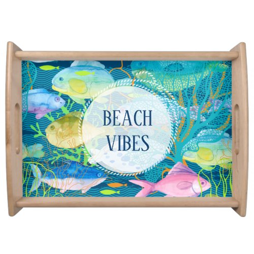 School of Tropical Fish Beach Vibes Serving Tray