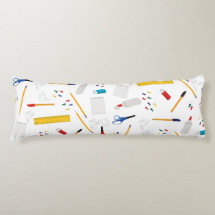 School Office & Crafts Supplies Pattern Body Pillow