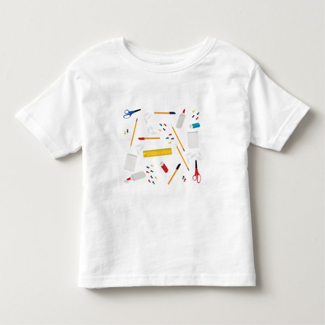 School Office & Crafts Supplies Pattern Toddler T-shirt (Front)
