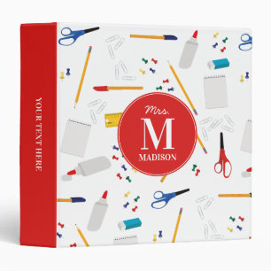 School Office & Crafts Supplies Teacher Monogram 3 Ring Binder