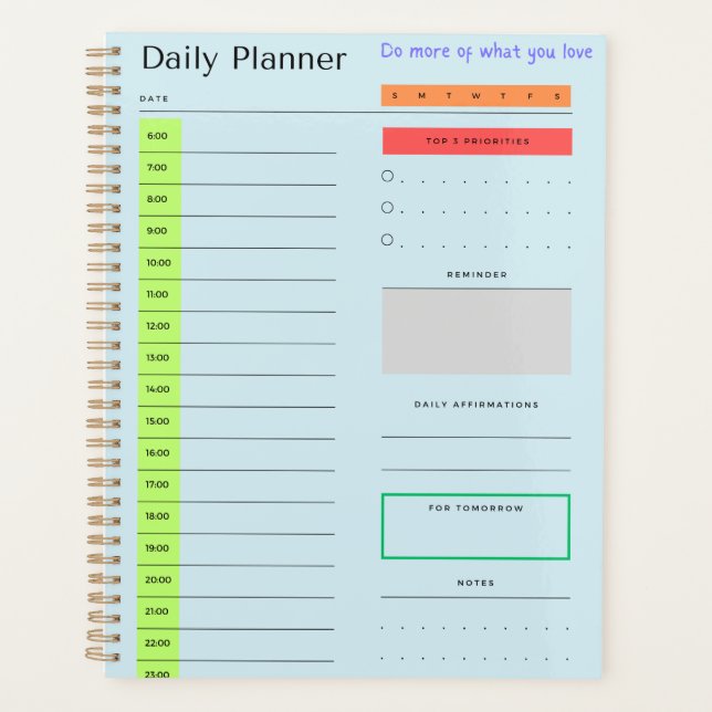 School & Office Daily Planning Notebook (Front)