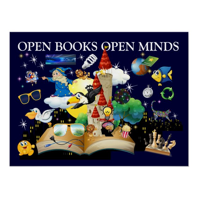 School Open Books Glossy Poster (Front)