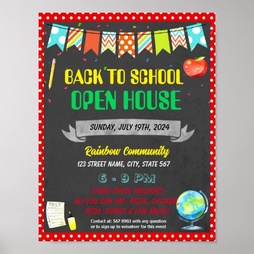 School Open House event template Poster