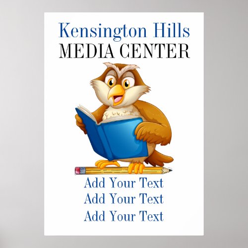School or Business Media Center  Library Poster