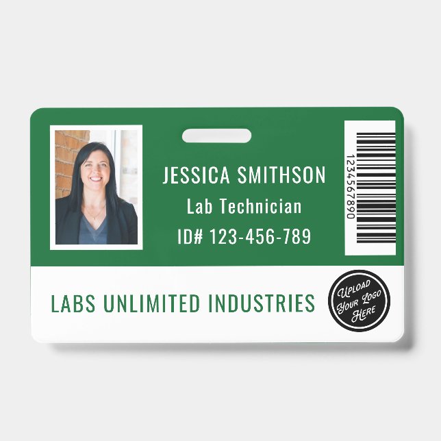 School or Business Photo ID Dark Green Badge (Front)