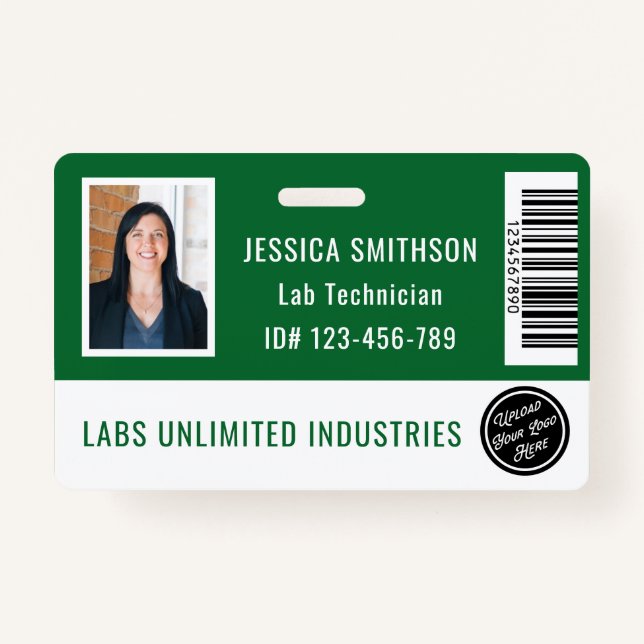 School or Business Photo ID Dark Green Badge (Front)