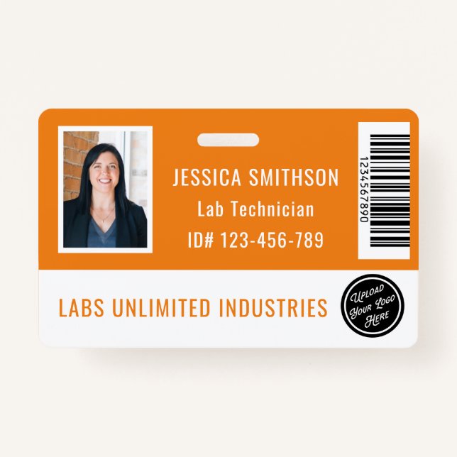 School or Business Photo ID Orange Badge (Front)