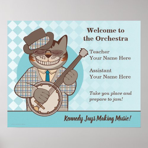 School Orchestra Bluegrass Banjo Welcome Poster