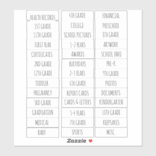 School Organization , School Memory Sticker