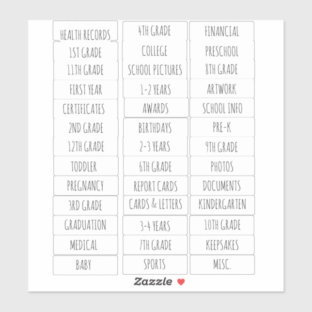 School Organization , School Memory Sticker (Sheet)