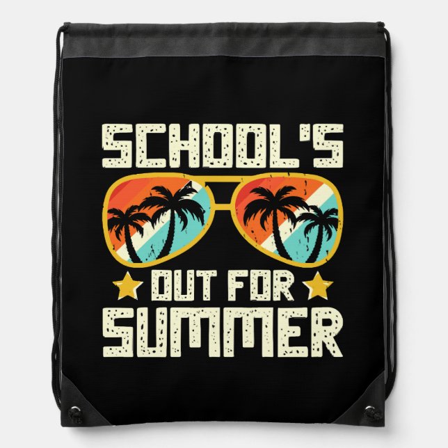 School Out For Summer Drawstring Bag (Front)