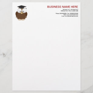 School owl with mortar board stationery