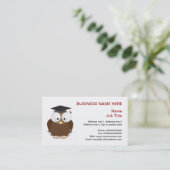 School owl with mortar board stationery business card (Standing Front)