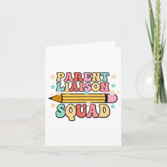 School Parent Liaison Squad Retro Back To School  Card (Front)