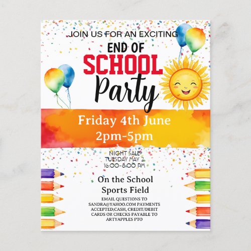 school Party fundraiser Flyer