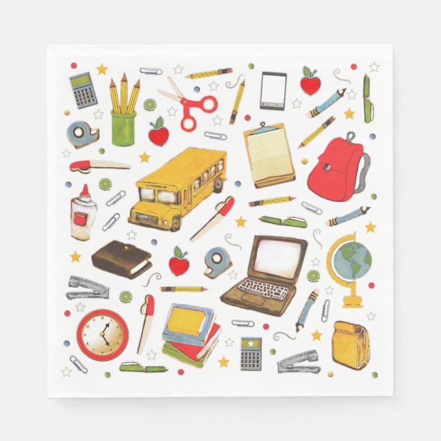 School Party Teacher Napkins (Front)
