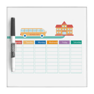 School Path Timetable  Dry Erase Board
